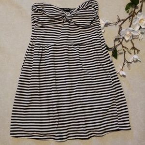 Striped strapless dress